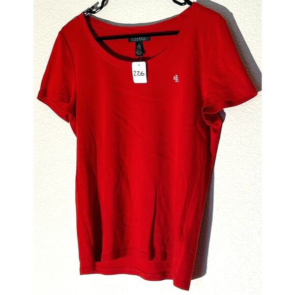 Lauren Ralph Lauren Red T-Shirt - Women's XL - Classic! - Picture 3 of 5